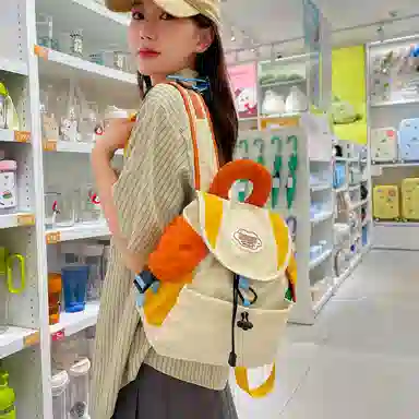 垣途者 小清新撞色 尼龙 双肩包 女款 拼色