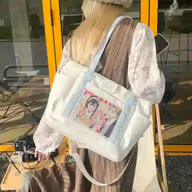 垣途者 可爱少女吧唧透明 尼龙 托特包痛包单肩包 女款 多色