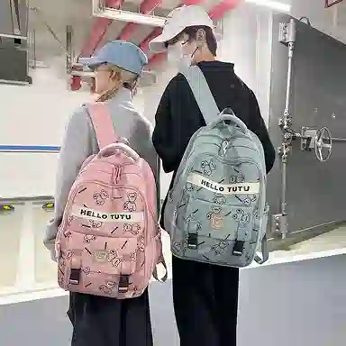 垣途者 潮牌满印小熊书包学生大容量 牛津布 双肩包 常规 男女同款情侣款 多色