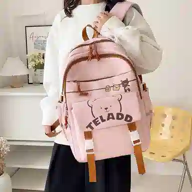 垣途者 日系可爱小熊书包女学生初高中小学生  尼龙 双肩包 常规 女款 多色