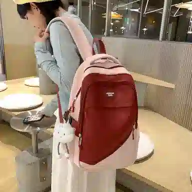 垣途者 大容量撞色书包韩版学生简约百搭 尼龙 双肩包 常规 女款 多色