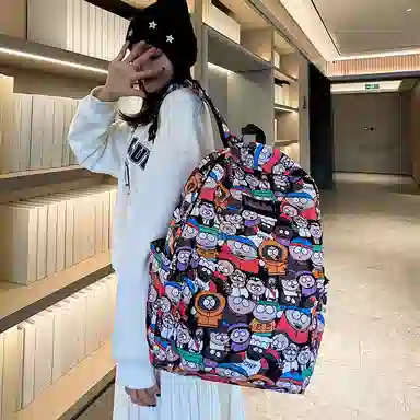 垣途者 涂鸦韩版卡通高级 尼龙 双肩包 常规 男女同款情侣款 多色