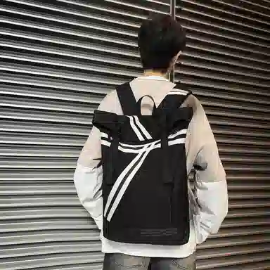 垣途者 街头潮酷大容量电脑包学生书包初高中大学生 尼龙 背包双肩包 常规 男款 黑色
