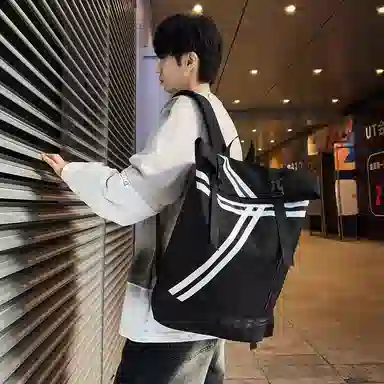 垣途者 街头潮酷大容量电脑包学生书包初高中大学生 尼龙 背包双肩包 常规 男款 黑色