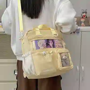 垣途者 日系透明三用痛包可爱软妹 涤纶 单肩包双肩包 女款 多色