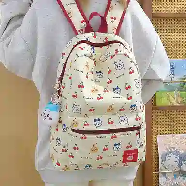 垣途者 日系可爱卡通动漫 少女学生书包初高中大学生 尼龙 双肩包 女款 黄色