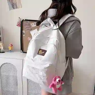 垣途者 书包女学生日系休闲简约日常通勤时尚百搭 防水面料 双肩包 女款 白色粉色黄色蓝色绿色