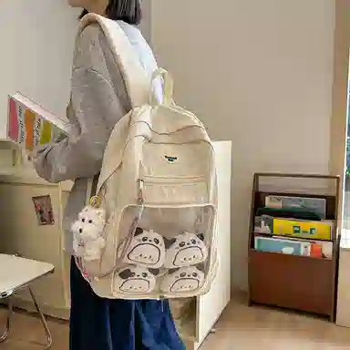 垣途者 透明痛包书包 尼龙 双肩包 常规 女款 多色