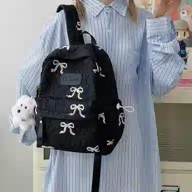 垣途者 高颜值学生韩版蝴蝶结设计 尼龙 书包背包双肩包 女款 多色