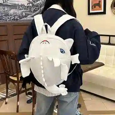 垣途者 个性小众设计鲨鱼初高中大学生时尚潮流 织物 双肩包 男女同款情侣款 多色