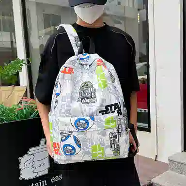 垣途者 涂鸦学生韩版初高中大学生潮流背包 牛津布 双肩包 常规 男女同款情侣款 多色