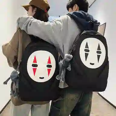 垣途者 搞怪动漫无脸男学生书包初高中大学生大容量 尼龙 双肩包 常规 男女同款情侣款 多色