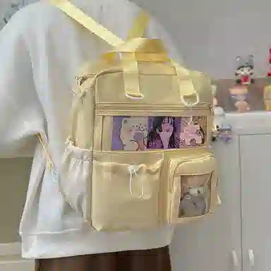 垣途者 日系透明三用痛包可爱软妹 涤纶 单肩包双肩包 女款 多色