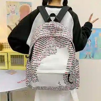 垣途者 涂鸦满印小猫 牛津布 双肩包 常规 女款 多色