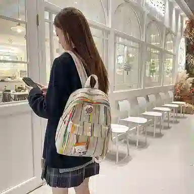 垣途者 日系小清新可爱少女学生书包小背包女 呢子 双肩包 小号 女款 多色