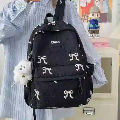 垣途者 高颜值学生韩版蝴蝶结设计 尼龙 书包背包双肩包 女款 多色