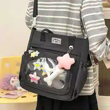 垣途者 日系少女痛包单肩补课袋上课书包 尼龙 斜挎手提包 常规 女款 多色