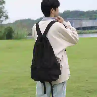 垣途者 休闲运动学生 尼龙 双肩包 男女同款情侣款 白色