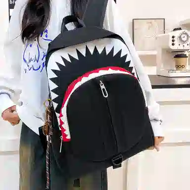 垣途者 潮牌鲨鱼夜光街头潮流学生 尼龙 双肩包 男女同款情侣款 多色