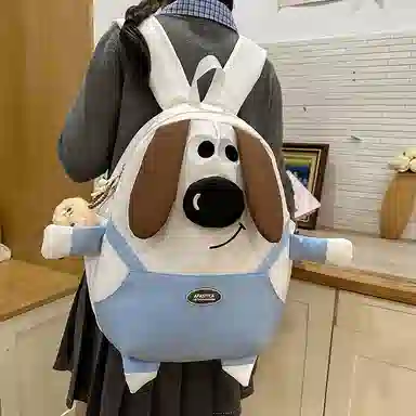 垣途者 可爱丑萌学生书包背包 尼龙 双肩包 常规 女款 白色/黑色/卡其色