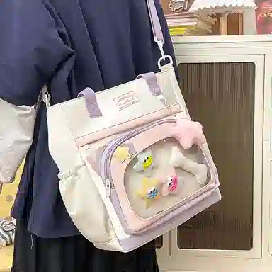 垣途者 日系少女痛包单肩补课袋上课书包 尼龙 斜挎手提包 常规 女款 多色