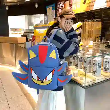 垣途者 卡通动漫街头潮流 尼龙 双肩包 男女同款情侣款 黑色/蓝色