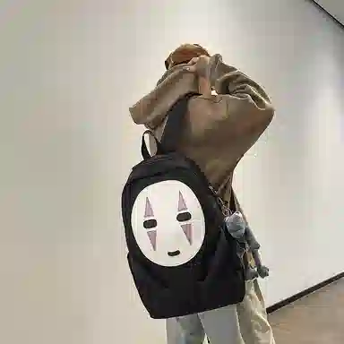 垣途者 搞怪动漫无脸男学生书包初高中大学生大容量 尼龙 双肩包 常规 男女同款情侣款 多色