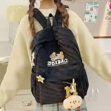 垣途者 日系少女书包初高中大学生 灯芯绒 双肩包 女款 多色