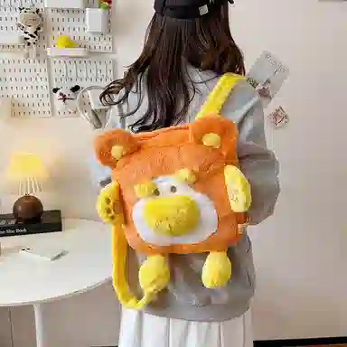 垣途者 日系可爱卡通 毛绒 双肩包 常规 女款 多色