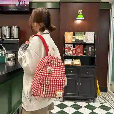 垣途者 日系小清新可爱少女学生书包小背包女 呢子 双肩包 小号 女款 多色