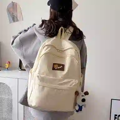 垣途者 书包女学生日系休闲简约日常通勤时尚百搭 防水面料 双肩包 女款 白色粉色黄色蓝色绿色