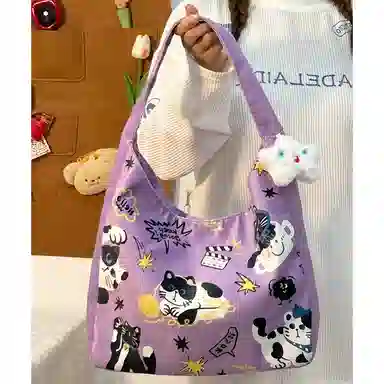 垣途者 涂鸦简约百搭大容量上课通勤 帆布 帆布包托特包单肩包 女款 多色