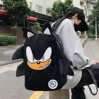 垣途者 个性卡通搞怪学生书包初高中大学生 毛绒 双肩包 男女同款情侣款 多色
