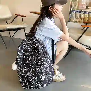 垣途者 美式水纹涂鸦学生书包初高中大学生 尼龙 背包双肩包 常规 男女同款情侣款 多色