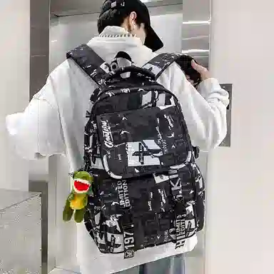 垣途者 涂鸦设计大容量简约休闲 尼龙 双肩包 男女同款情侣款 多色