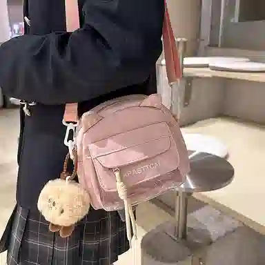 垣途者 日系可爱猫咪时尚潮流百搭 尼龙 单肩斜挎包 常规 女款 多色