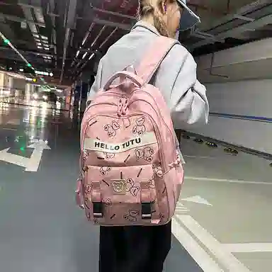 垣途者 潮牌满印小熊书包学生大容量 牛津布 双肩包 常规 男女同款情侣款 多色