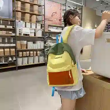 垣途者 日系小清新撞色 尼龙 双肩包 常规 女款 多色