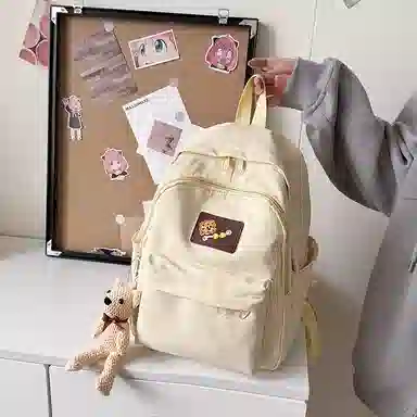 垣途者 书包女学生日系休闲简约日常通勤时尚百搭 防水面料 双肩包 女款 白色粉色黄色蓝色绿色