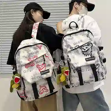 垣途者 潮牌涂鸦小怪兽初高中大学百搭 尼龙 双肩包 男女同款情侣款 多色