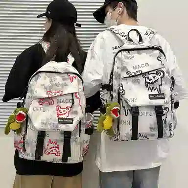 垣途者 潮牌涂鸦小怪兽初高中大学百搭 尼龙 双肩包 男女同款情侣款 多色