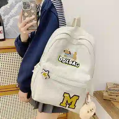 垣途者 日系少女书包初高中大学生 灯芯绒 双肩包 女款 多色