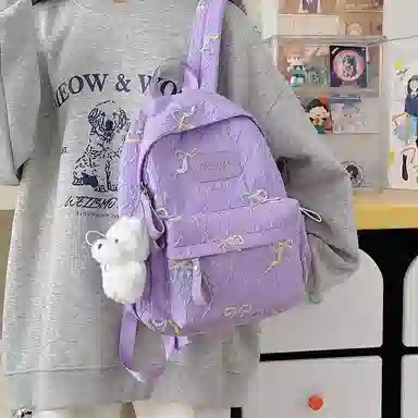 垣途者 高颜值学生韩版蝴蝶结设计 尼龙 书包背包双肩包 女款 多色