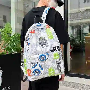 垣途者 涂鸦学生韩版初高中大学生潮流背包 牛津布 双肩包 常规 男女同款情侣款 多色