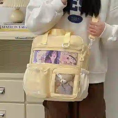 垣途者 日系透明三用痛包可爱软妹 涤纶 单肩包双肩包 女款 多色