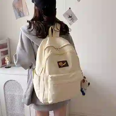 垣途者 书包女学生日系休闲简约日常通勤时尚百搭 防水面料 双肩包 女款 白色粉色黄色蓝色绿色