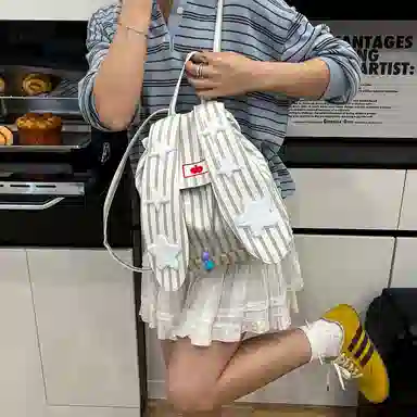 垣途者 可爱时尚潮流百搭 棉布 双肩包 常规 女款 多色