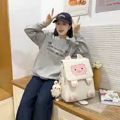 垣途者 日系可爱丑萌小羊书包甜美 尼龙 双肩包 常规 女款 多色