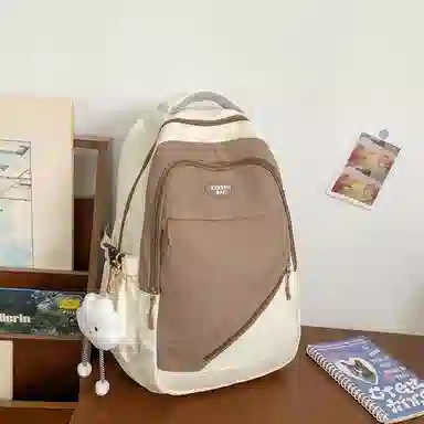 垣途者 大容量撞色书包韩版学生简约百搭 尼龙 双肩包 常规 女款 多色