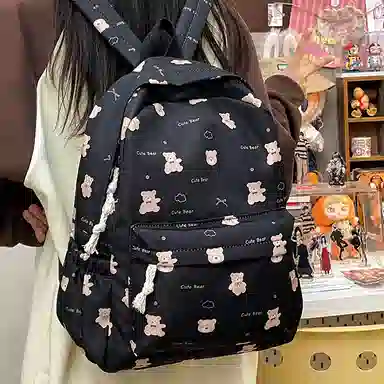 垣途者 日系可爱小熊书包学生背包 尼龙 双肩包 常规 女款 多色